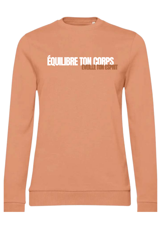 Pull "Equilibre ton corps, Eveille ton esprit" - Marron