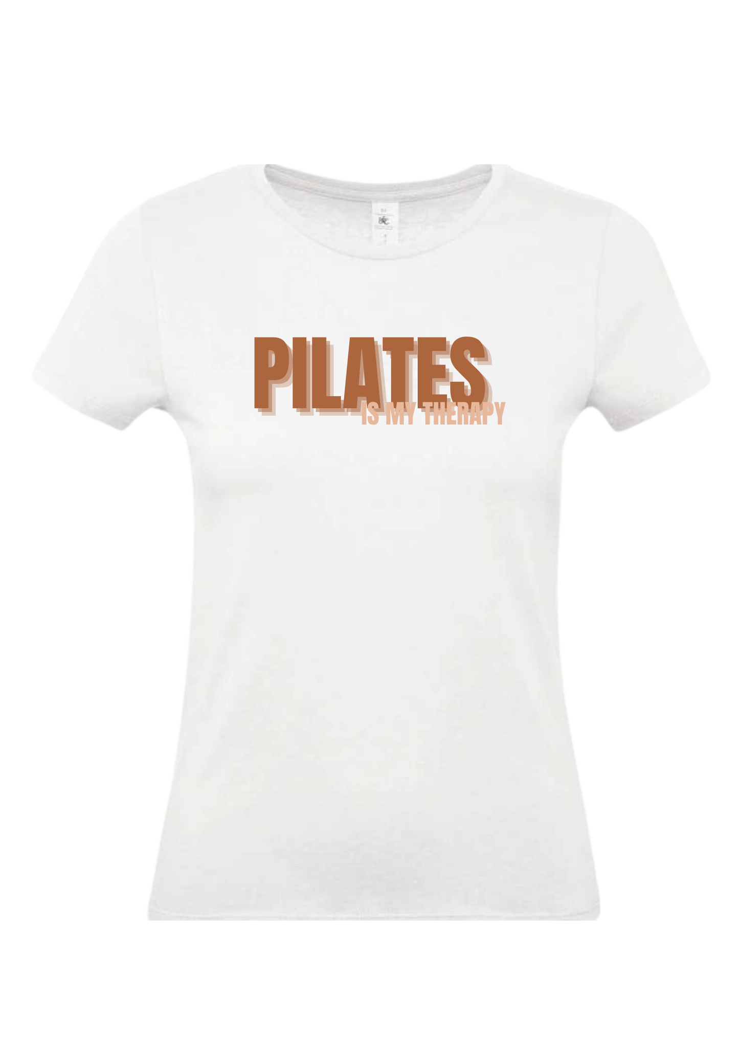 Tee-Shirt "Pilates is my therapy" Blanc - Marron