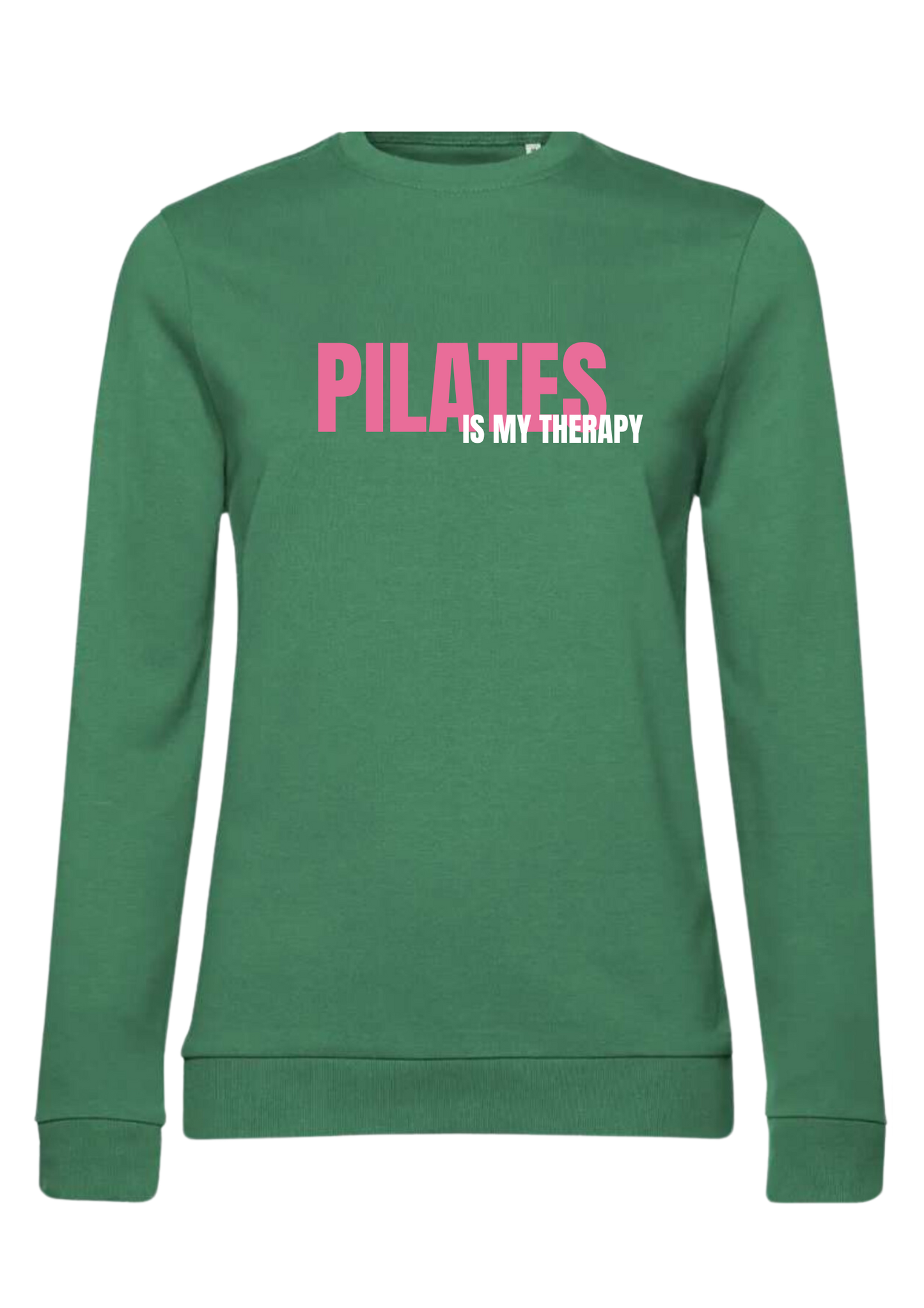 Pull "Pilates is my therapy" - Vert et Rose