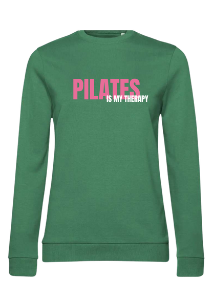 Pull "Pilates is my therapy" - Vert et Rose